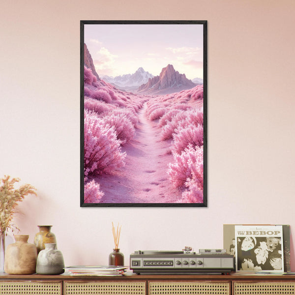 Blush Valley – Wooden Framed Poster - Black frame - Wooden Framed Posters