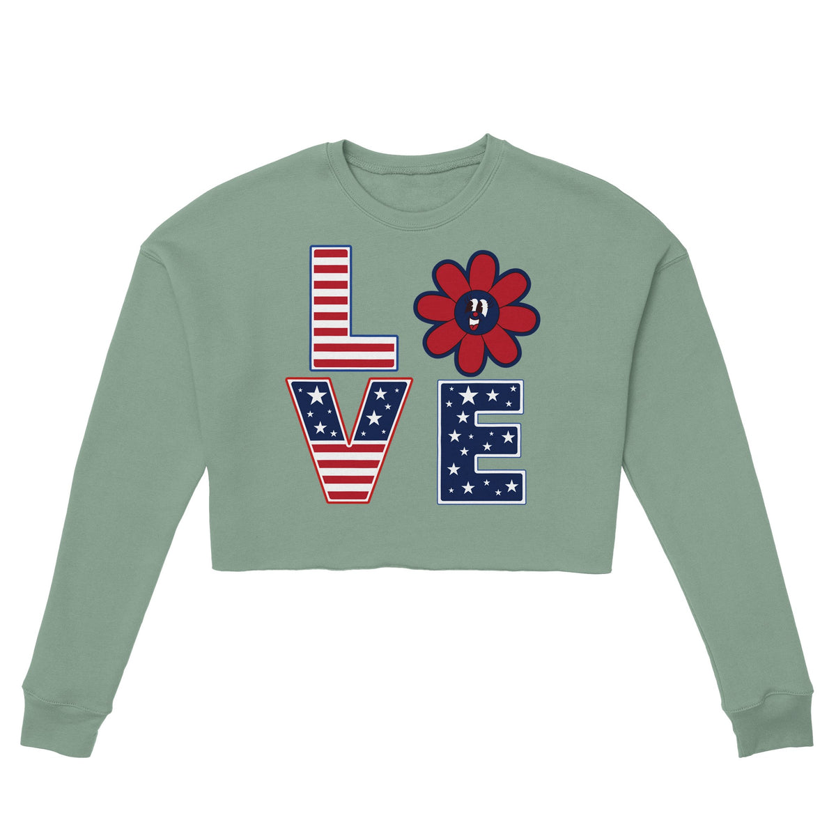 American Love - Stars and Stripes - Dusty Blue - Crop Tops