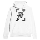 Pixelated Heart Hoodie – A Nostalgic Tribute for Game Lovers - White - Hoodies