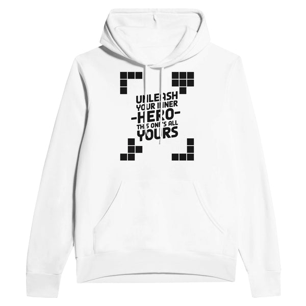 Pixelated Heart Hoodie – A Nostalgic Tribute for Game Lovers - White - Hoodies