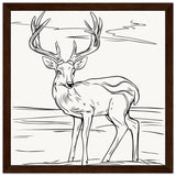 Elegance in Nature - Deer in Line - 30x30 cm 12x12″ Dark wood frame - Wooden Framed Posters