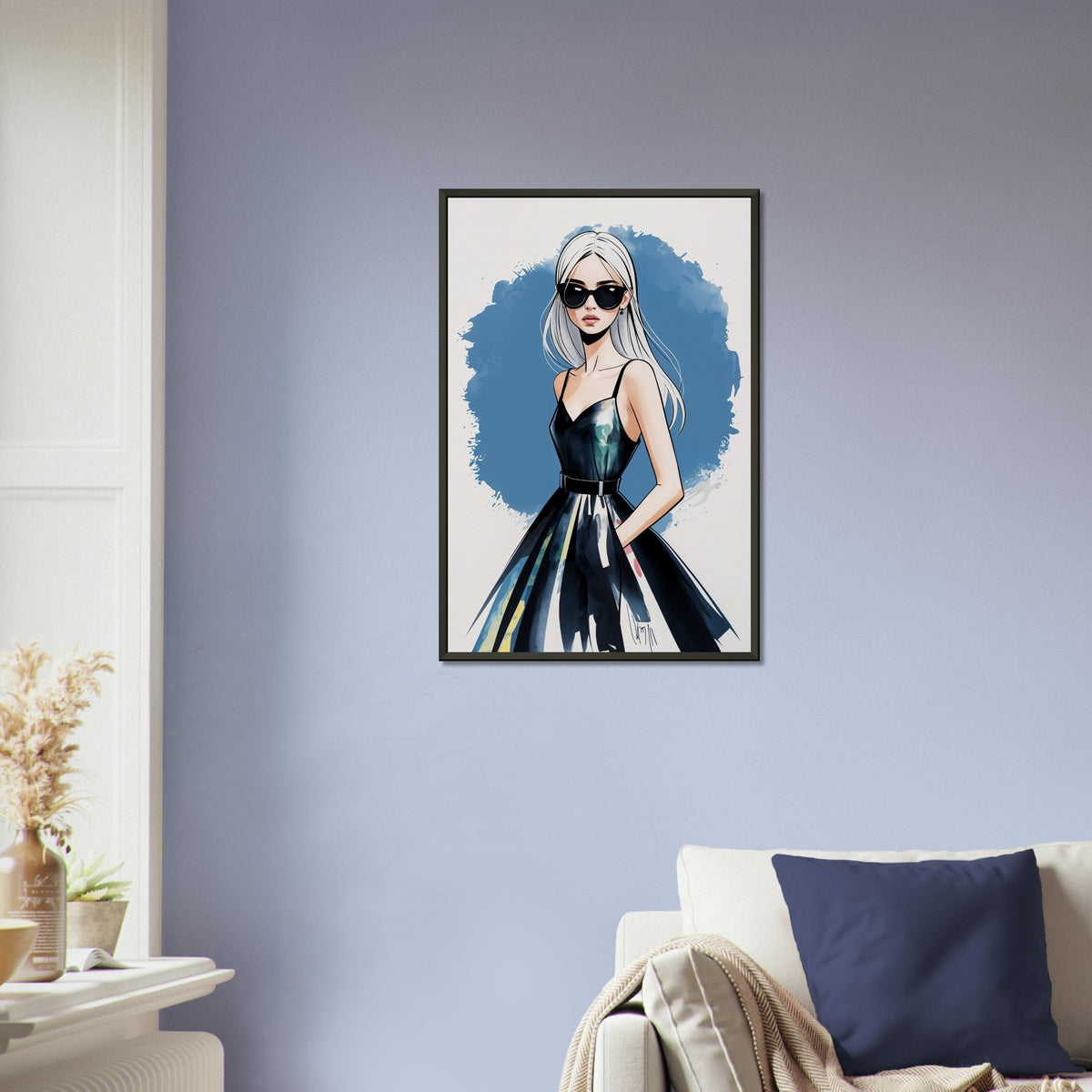 Elegance in Watercolor - The Chic Femme - 40x60 cm 16x24″ - Framed Posters