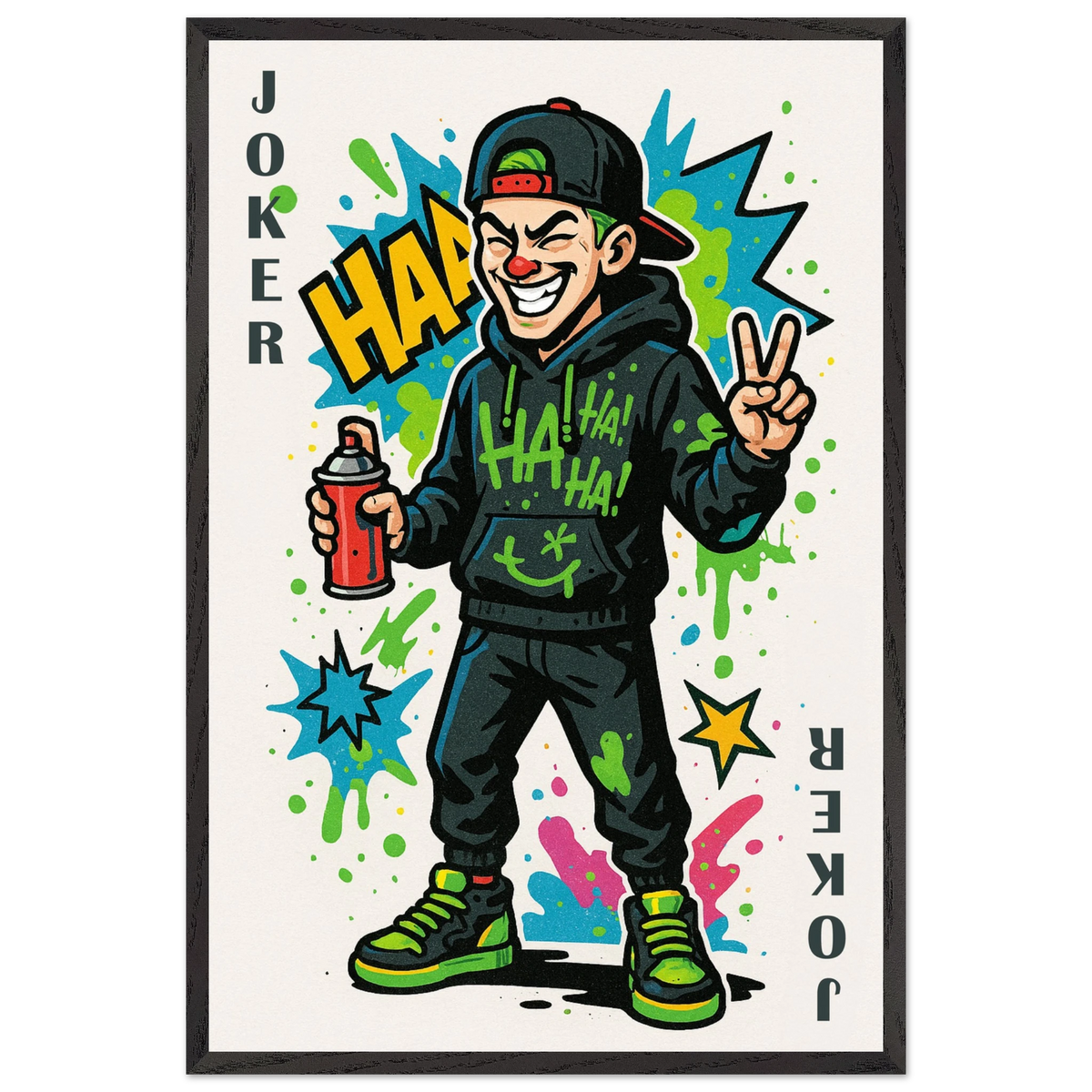 Zodiac Joker Poster Gift in Premium Wooden Frame - Black frame Joker Boy - Wooden Framed Posters