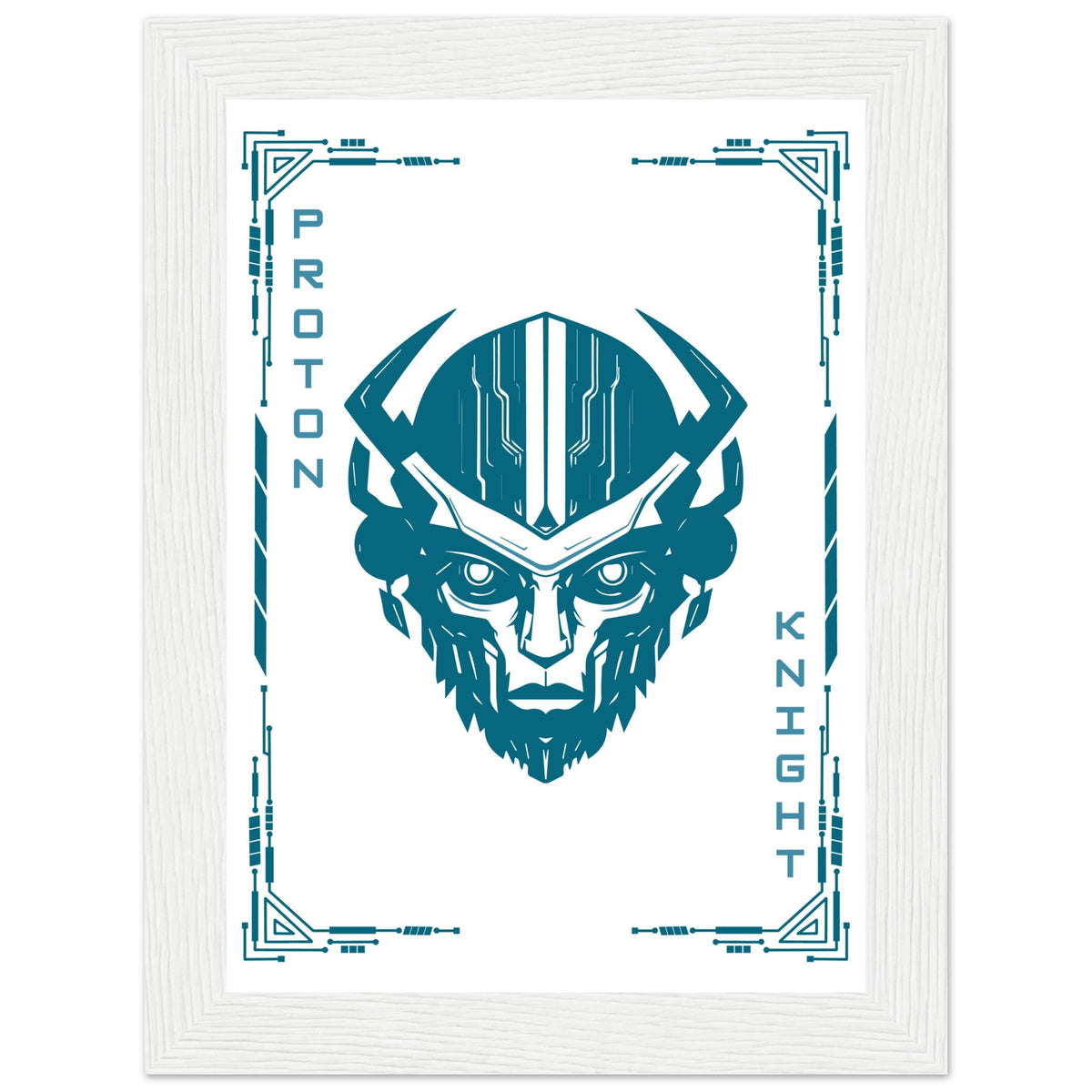 Transform Your Space - "Proton, Neural, Quantum Knights" Poster Set - 13x18 cm 5x7″ White frame Proton Knight - Wooden Framed Posters