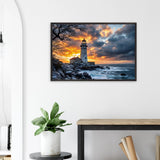 Framed Lighthouse Poster – Gift Nautical Nostalgia - Black frame - Wooden Framed Posters