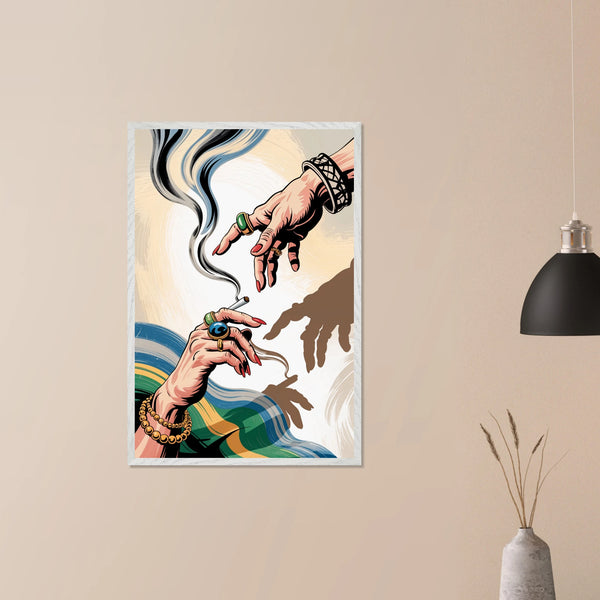 Smoke & Shadows – Framed Poster Gift - White frame - Wooden Framed Posters