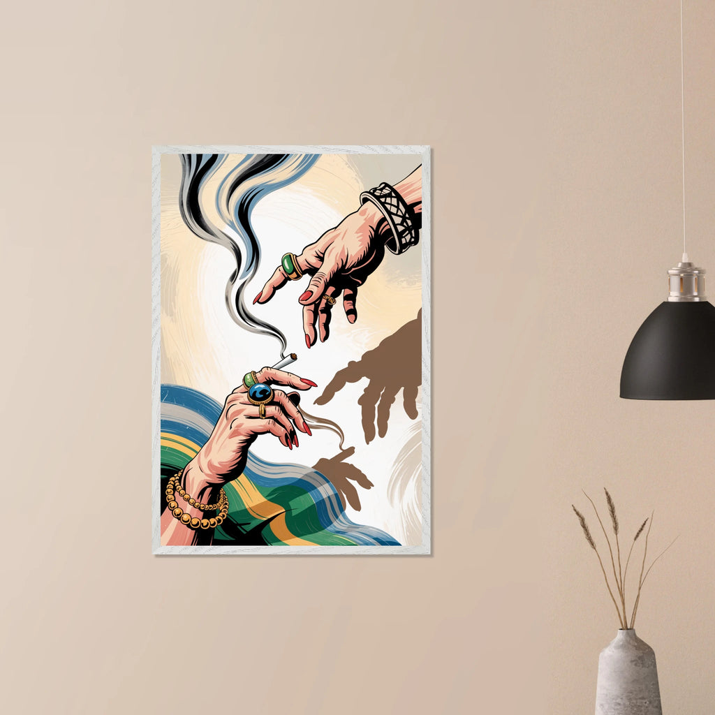 Smoke & Shadows – Framed Poster Gift - White frame - Wooden Framed Posters