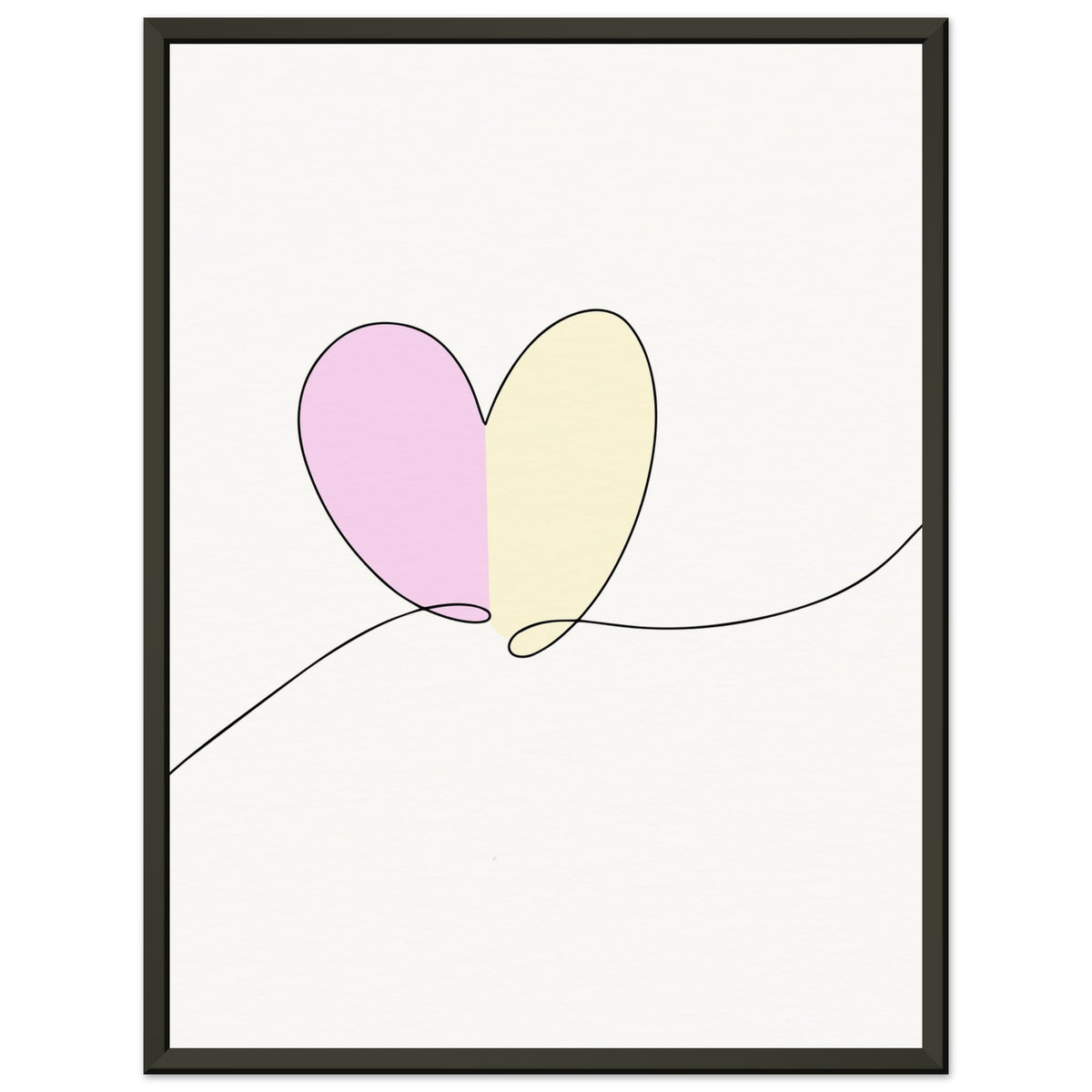 Heartfelt Harmony - Minimalist Love - 30x40 cm 12x16″ - Metal Framed Posters