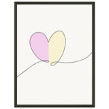 Heartfelt Harmony - Minimalist Love - 30x40 cm 12x16″ - Metal Framed Posters