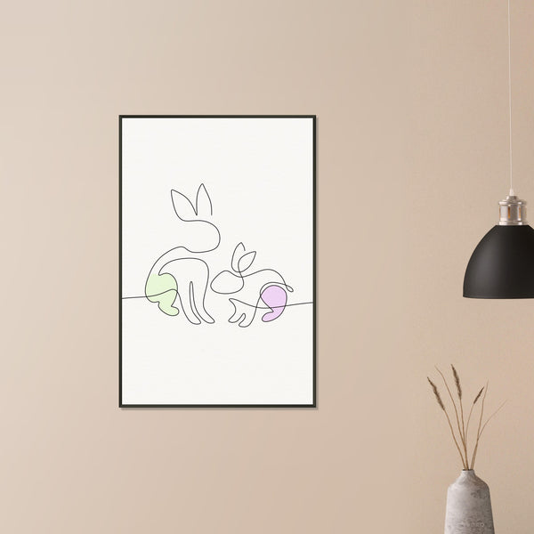 Bunny Bond - Minimalist Elegance - - Metal Framed Posters