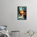Musical Elegance - Violin Close-Up Art Print - 40x60 cm 16x24″ Dark wood frame - Wooden Framed Posters