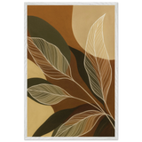 Nature’s Flow – Abstract Botanical Wooden Frame Art Gift - White frame - Wooden Framed Posters