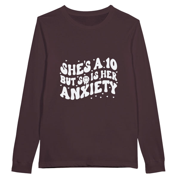 Embracing Flaws - She's a 10, but so is Her Anxiety - Cardinal - Sweatshirts