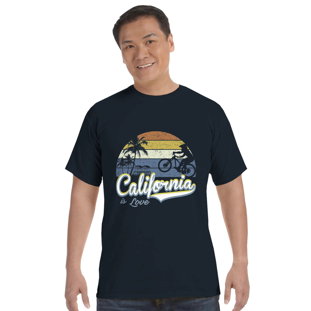 Sunset Cycling in California - graphite - T-shirts