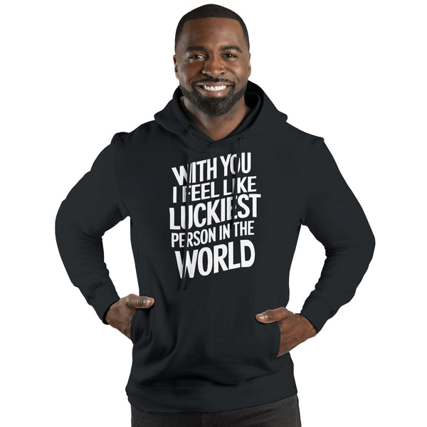 Luckiest in Love – A Heartfelt Gift for Your Husband - Black - Hoodies