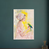 Grace in Bloom - Feminine Portrait with Tropical Flair - - Framed Posters