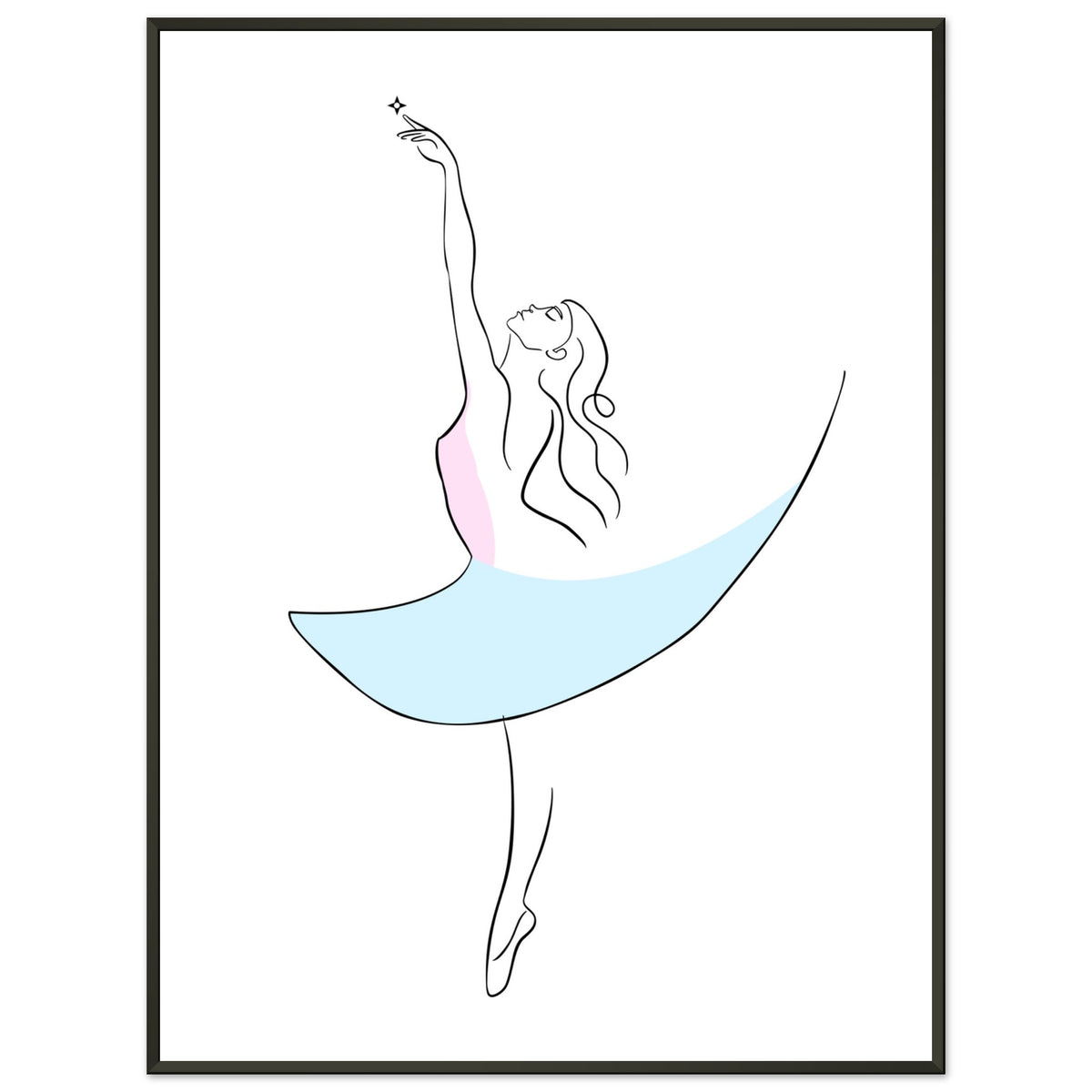 Graceful Dance - Minimalist Ballerina - 60x80 cm 24x32″ - Metal Framed Posters