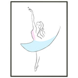 Graceful Dance - Minimalist Ballerina - 60x80 cm 24x32″ - Metal Framed Posters