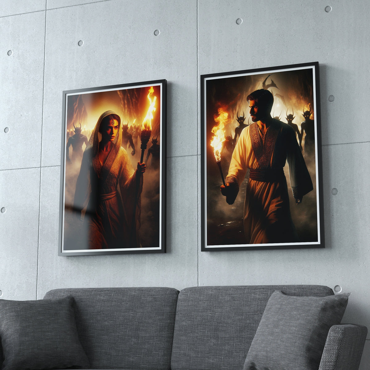 Fires of Fate Duo - 20x30 - Framed Posters