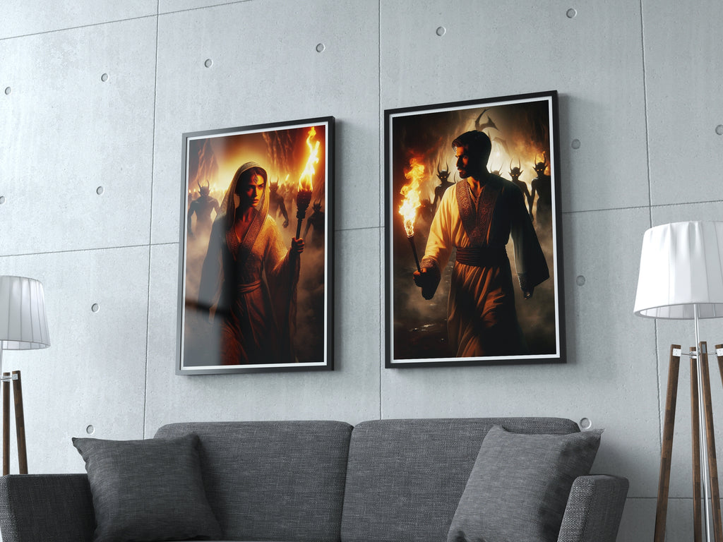 Fires of Fate Duo - 20x30 - Framed Posters