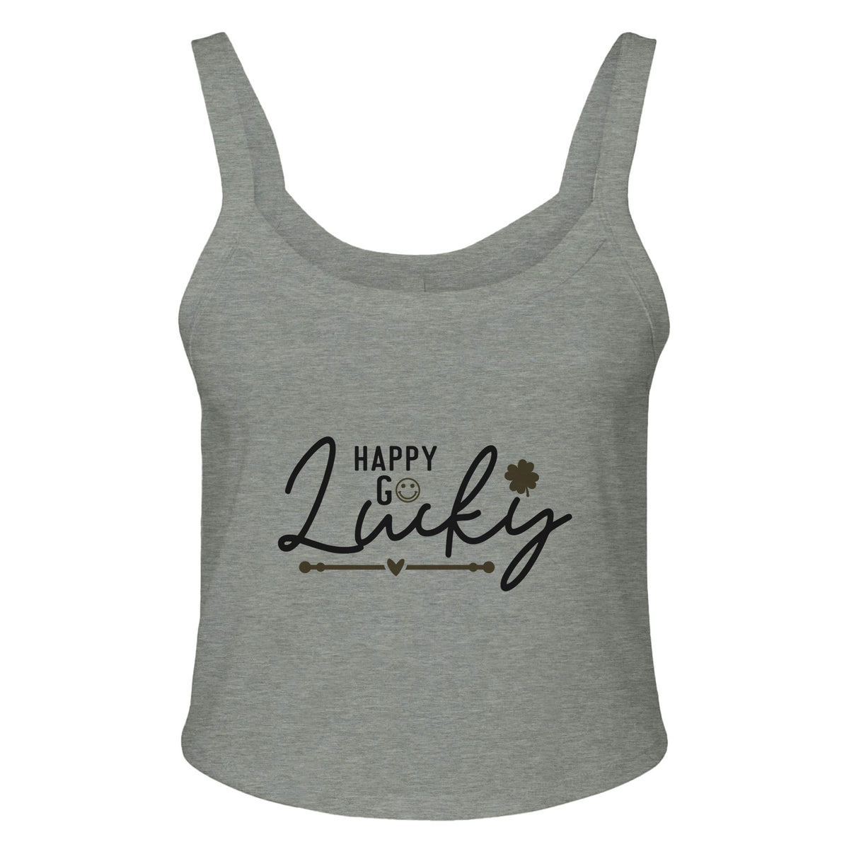 Happy-Go-Lucky - Radiate Positivity - Athletic Heather - Tank Tops