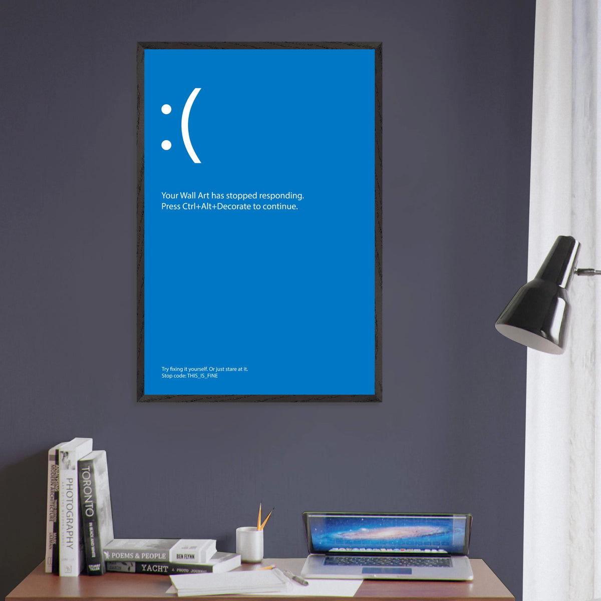 “Ctrl+Alt+Decorate” Framed Poster – Funny Tech Gift - Black frame - Wooden Framed Posters