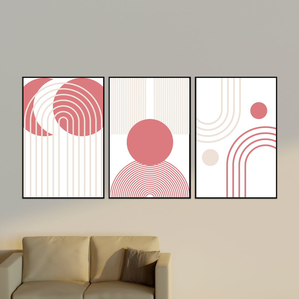 Blush Arches - Wooden and Metal Framed Poster Set - - Framed Posters