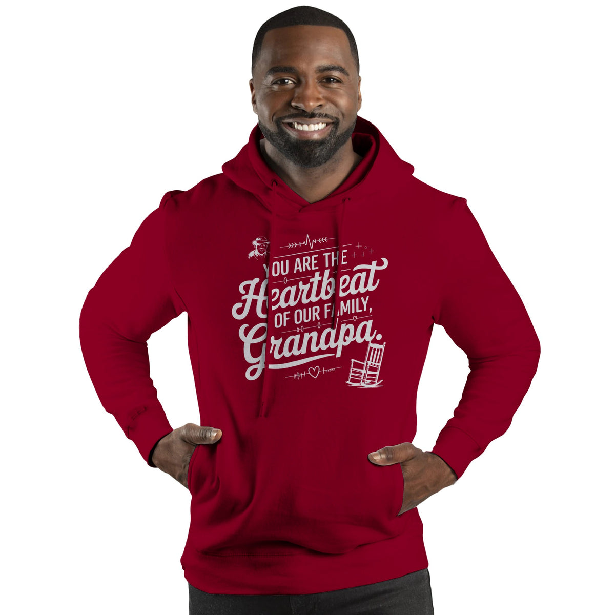 Grandpa, My Hero Forever - Celebrate His Legacy - Burgundy - Hoodies