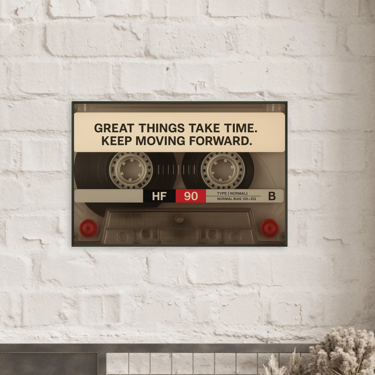 Retro Cassette Motivational Quote Wall Poster Gift - - Metal Framed Posters