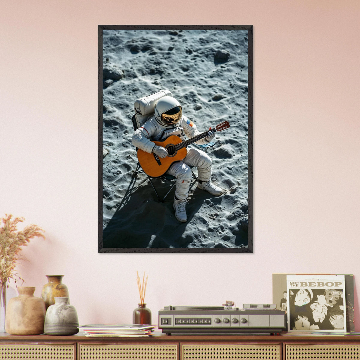 Musical Moonlight – Framed Art - Black frame - Wooden Framed Posters