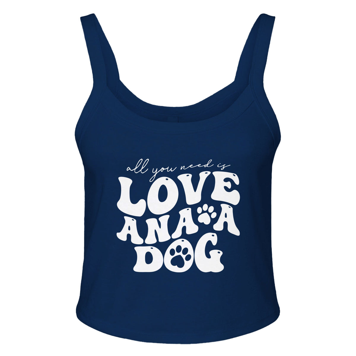 Ana's Love - Complete with a Dog's Devotion - solid navy blend - Tank Tops