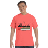 Celebrate Abu Dhabi - Iconic Skyline Design - bright salmon - T-shirts