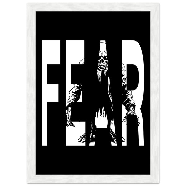 Embrace Fear - Bold Horror Art - A4 21x29.7 cm 8x12″ White frame - Wooden Framed Posters