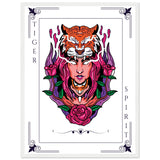 Artistry Unleashed - Warrior, Sacred Bull, and Tiger Spirit - 45x60 cm 18x24″ White frame Tiger Spirit - Wooden Framed Posters