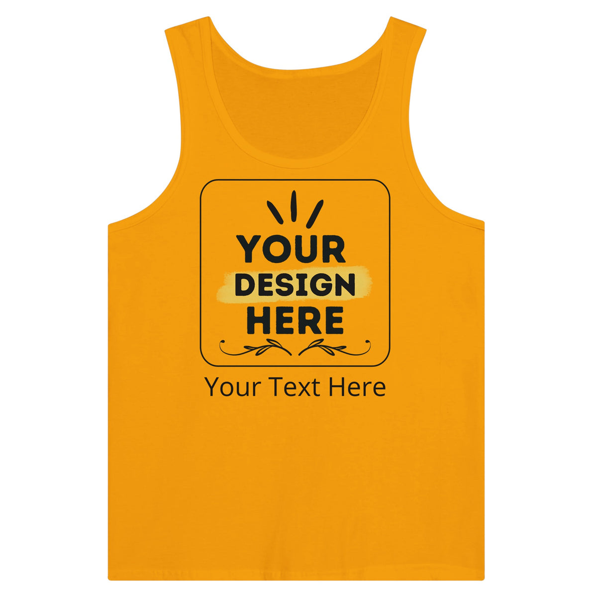 Ultimate Comfort - Premium Customizable Unisex Jersey Tank Top - Gold - Print Material