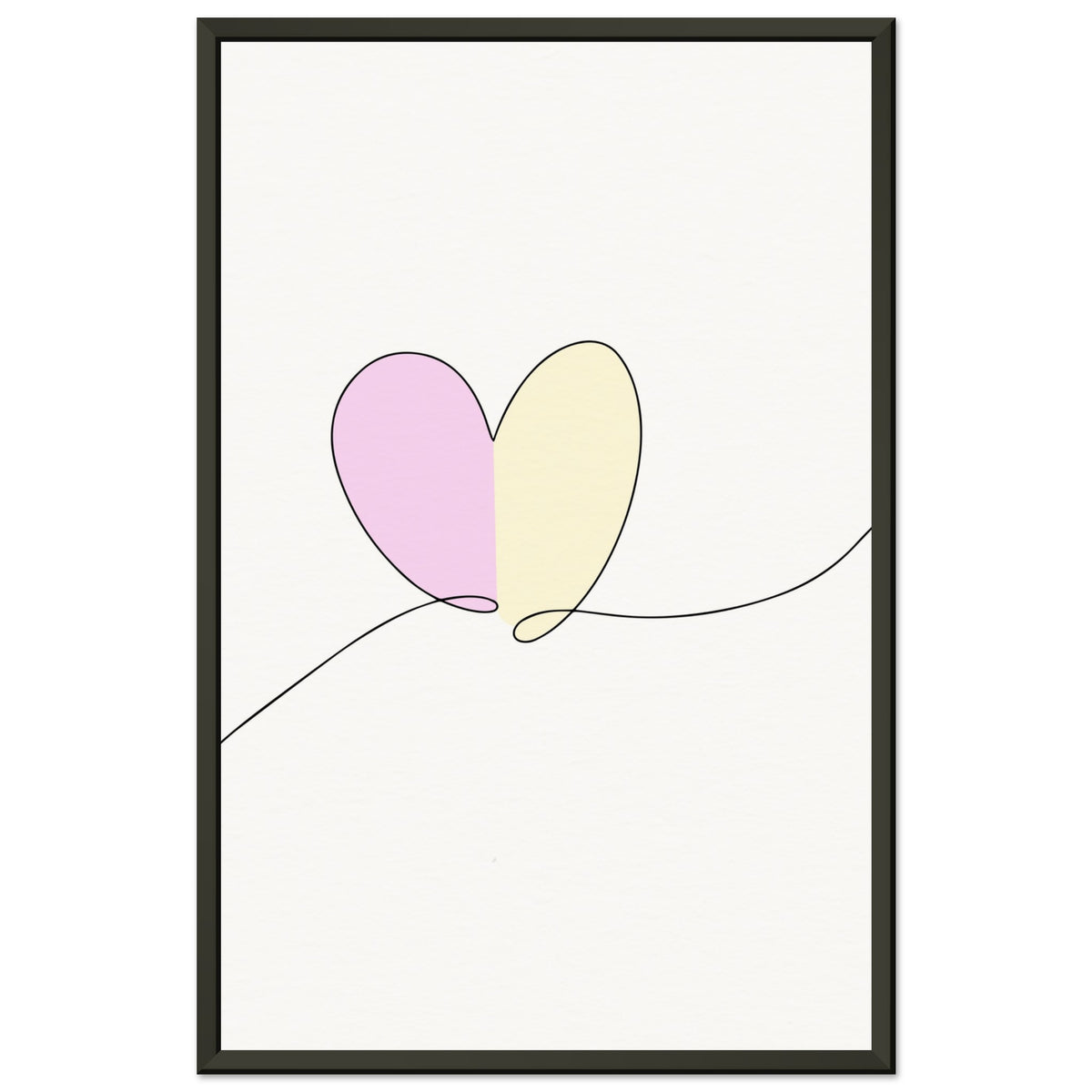 Heartfelt Harmony - Minimalist Love - 28x43 cm XL (11x17″) - Metal Framed Posters