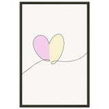 Heartfelt Harmony - Minimalist Love - 28x43 cm XL (11x17″) - Metal Framed Posters