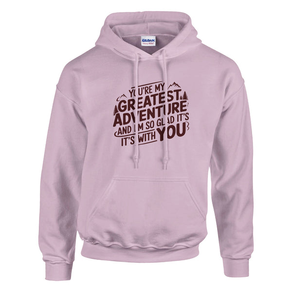 Gildan's "Greatest Adventure" Hoodie – A Perfect Gift for Your Husband - Light Pink - Hoodies