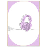 Melodic Moments - Stylish Headphones Print - 70x100 cm 28x40″ Wood frame - Framed Prints