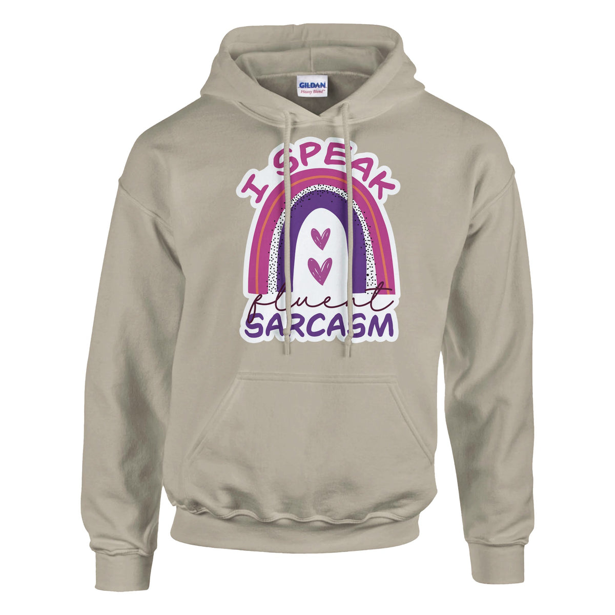 Fluent in Sarcasm - Heavyweight Cotton Hoodie - Sand - Sweatshirts