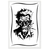 Edgy Artistry - Black and White Character - 30x45 cm 12x18″ White frame - Wooden Framed Posters