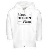 Toddler's Cozy Companion - Zip Fleece Customizable Hoodie - White - Kid's Zip Hoodies