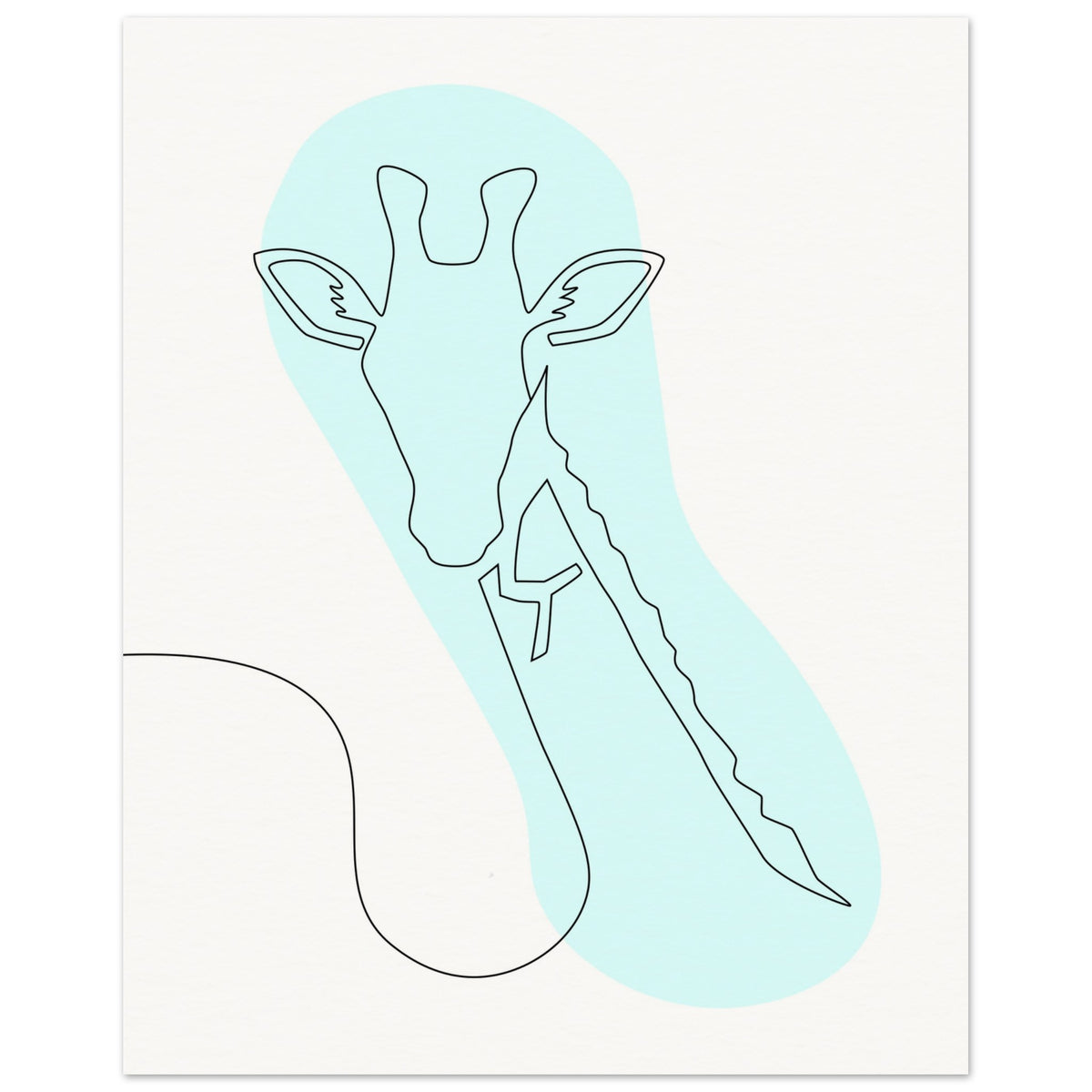 Gentle Giraffe - Minimalist Elegance - - Posters