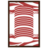 Twist of Elegance - Striking Red & White Art - 30x45 cm 12x18″ Dark wood frame - Framed Posters