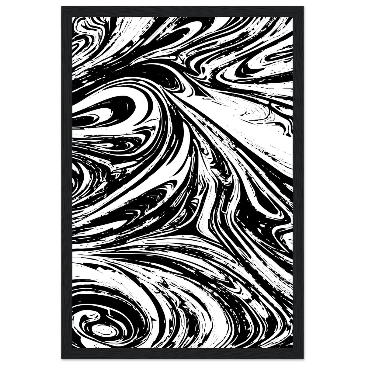 Black & White Swirl - Premium Matte Framed Poster - 30x45 cm 12x18″ Black frame - Metal Framed Posters