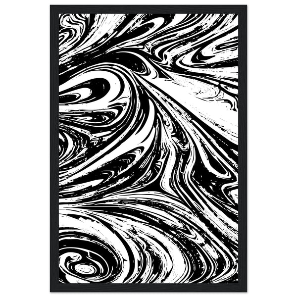 Black & White Swirl - Premium Matte Framed Poster - 30x45 cm 12x18″ Black frame - Metal Framed Posters