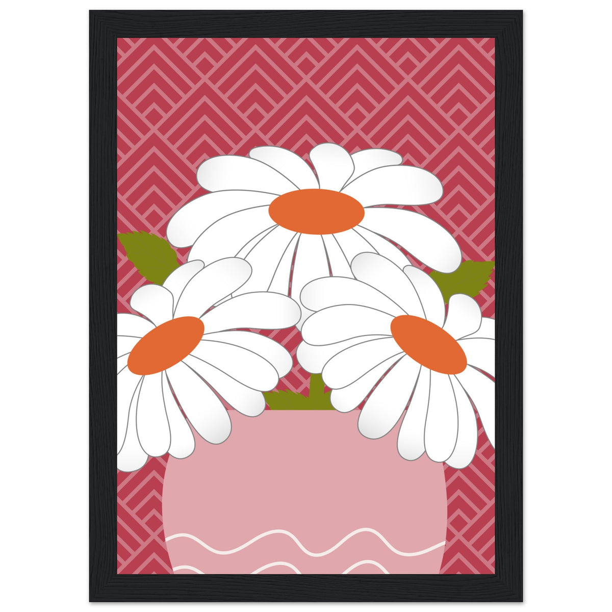 Daisy Dreamscape - Luxurious Wall Art - A4 21x29.7 cm 8x12″ Black frame - Wooden Framed Posters