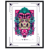 Artistry Unleashed - Warrior, Sacred Bull, and Tiger Spirit - 40x50 cm 16x20″ Black frame Sacred Bull - Wooden Framed Posters