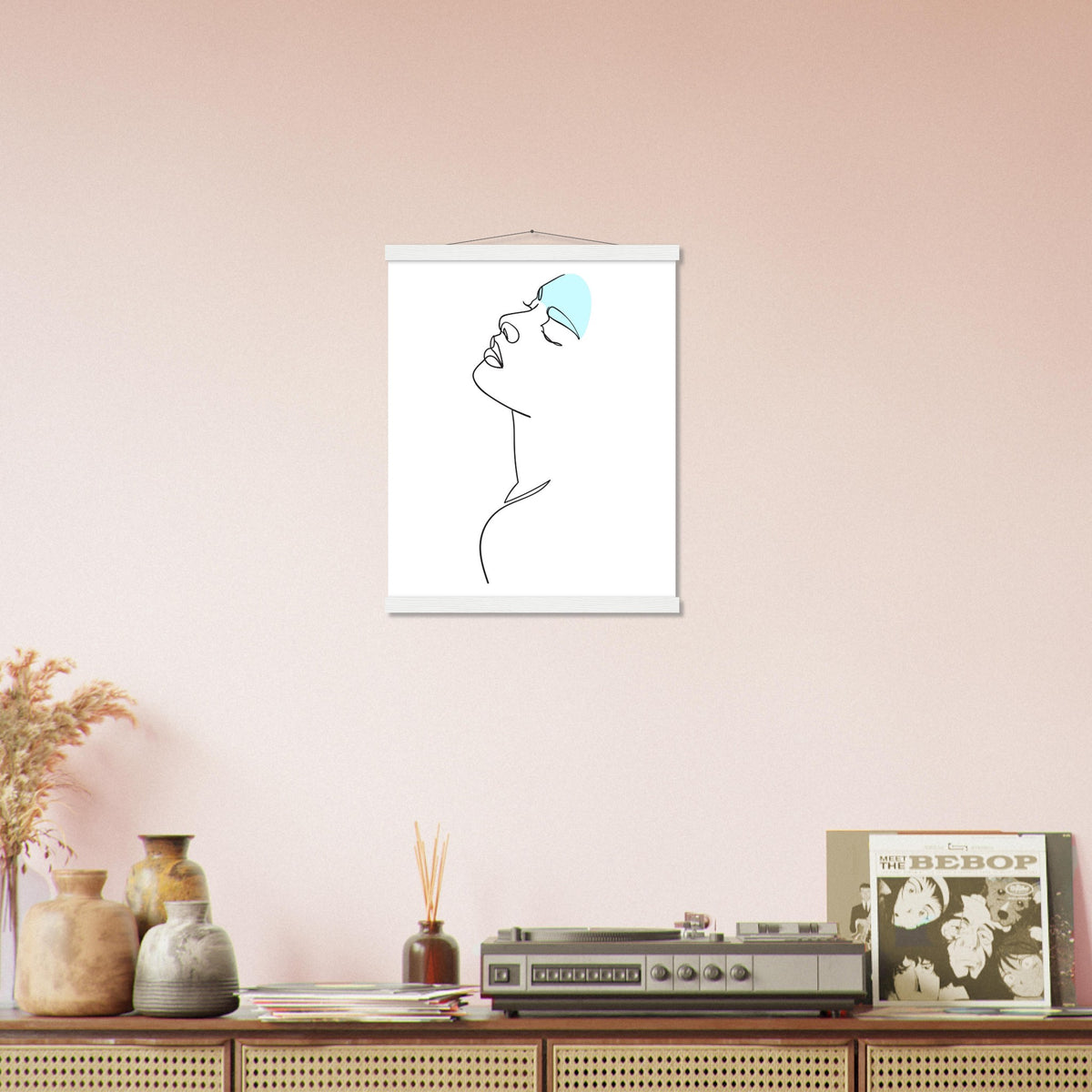 Modern Simplicity - Line Art Poster with Premium Finish - 40x50 cm 16x20″ White wall hanger - Posters With Hanger