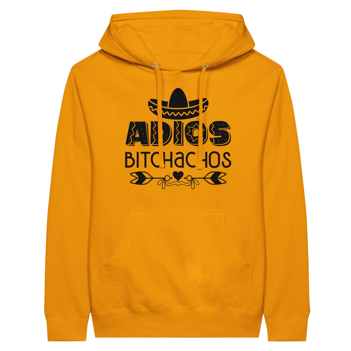 Adios Bitchachos Sombrero Heart - Gold M - Hoodies